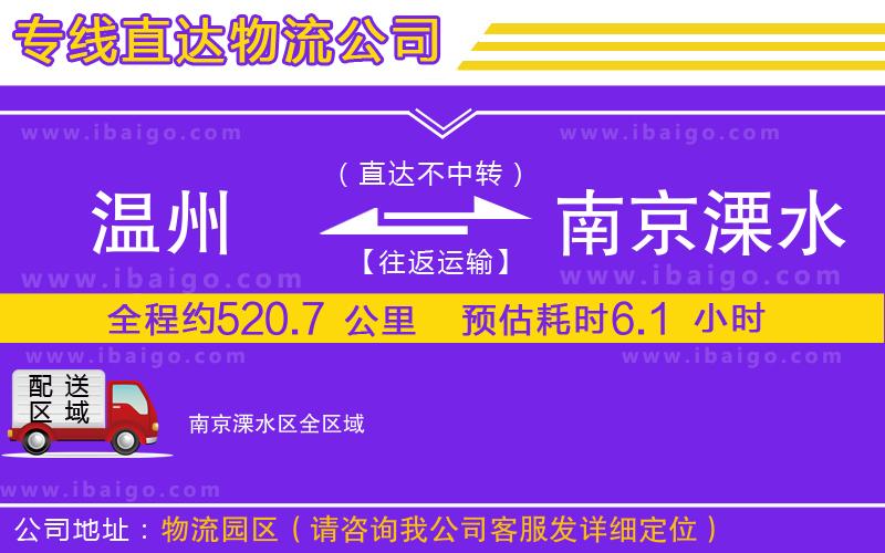 溫州到南京溧水區(qū)貨運專線