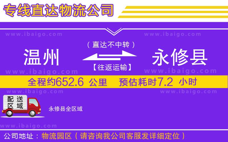 溫州到永修縣貨運(yùn)專(zhuān)線