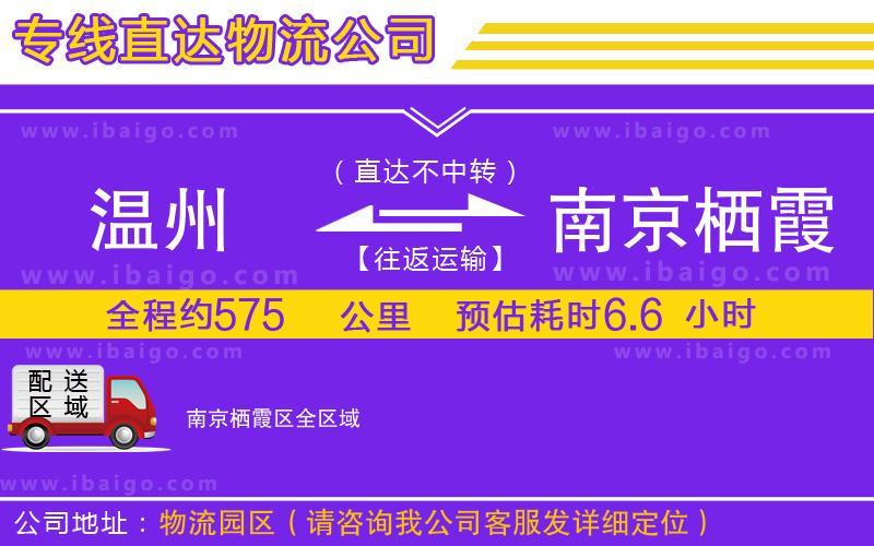 溫州到南京棲霞區(qū)貨運公司