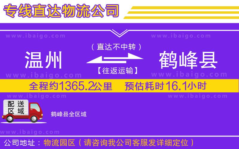 溫州到鶴峰縣貨運(yùn)專線