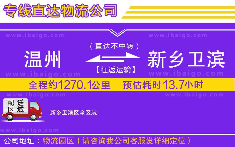 溫州到新鄉(xiāng)衛(wèi)濱區(qū)物流專(zhuān)線