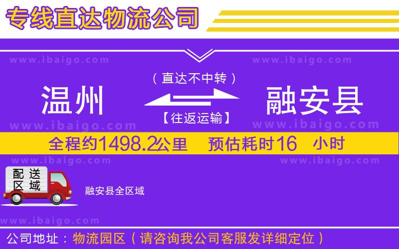 溫州到融安縣貨運(yùn)專線