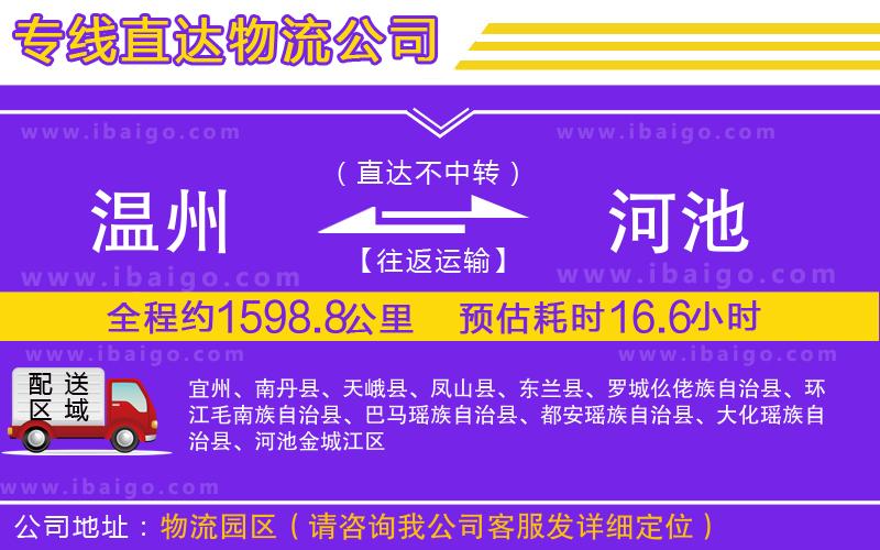 溫州到河池物流