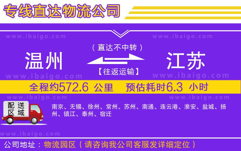 溫州到江蘇貨運公司