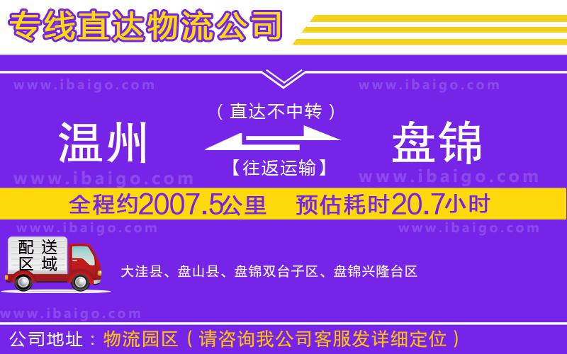溫州到盤錦貨運公司