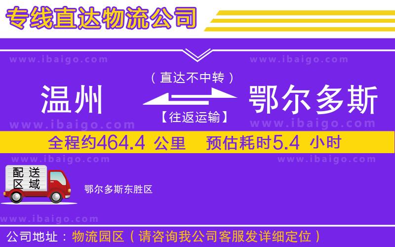 溫州到鄂爾多斯物流專線