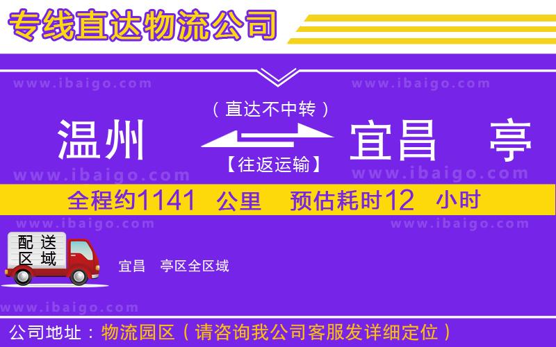 溫州到宜昌猇亭區(qū)貨運公司